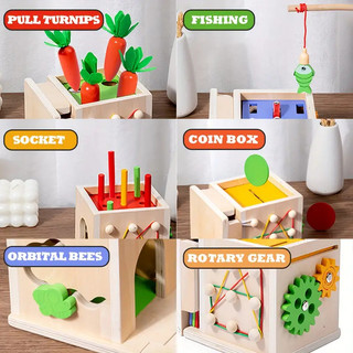 Đồ chơi trẻ em Montessori bằng gỗ 8 trong 1 Hình dạng cà rốt Phù hợp với kích thước Nhận thức Hình dạng gỗ Đồ chơi phân loại giáo dục sớm cho trẻ em Đồ chơi cảm giác cho trẻ em Bé trai Bé gái Màu sắc ngẫu nhiên