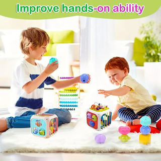 Đồ chơi Montessori giác quan cho bé 7 trong 1 Khối hình dạng đầy màu sắc Phân loại Trẻ mới biết đi Học tập phát triển Đồ chơi mầm non Quà tặng sinh nhật Đồ chơi trẻ em 6-8 tháng Màu sắc ngẫu nhiên