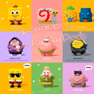 Hoạt Hình Hoạt Hình SpongeBob Tai Nghe Bảo Vệ Cho AirPodsPro3 gen Case Cool Patrick Star Vỏ Bảo Vệ Tai Nghe Phong Cách Mới Cho AirPods3 Vỏ Bảo Vệ Tai Nghe Tương Thích Với AirPodsPro Vỏ AirPods2gen