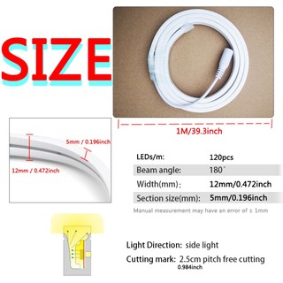 Silicon hẹp 12V LED Neon Dải Đèn IP67 Chống Nước Linh Hoạt Dây Ánh Sáng Flex Băng DIY Cuttable Neon Ống Giáng Sinh Ngày Lễ Thanh Trang Trí Nhà Cửa