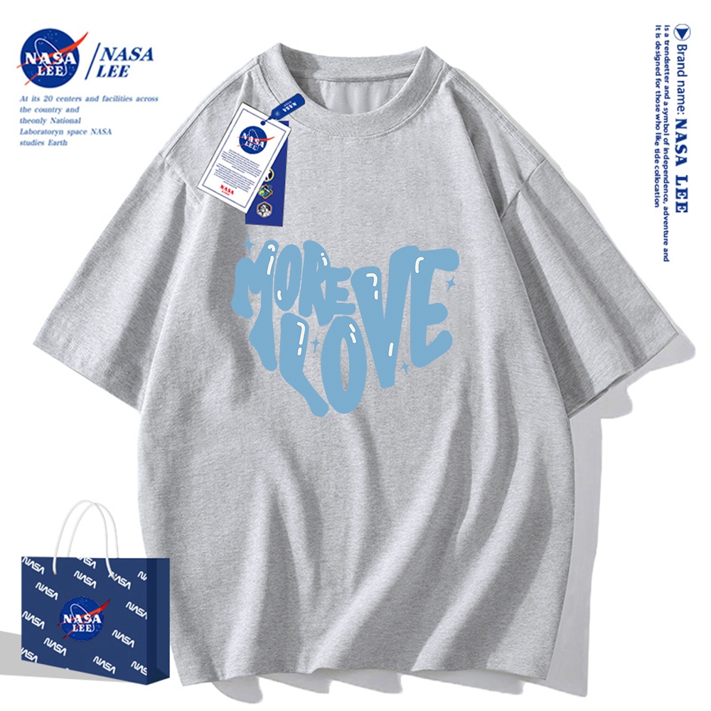 Nasa Áo Thun Khớp Ngắn Tay Nam Nữ Xu Hướng Hè 2024 Phong Cách Mới Rời Cặp Đôi Nửa Tay áo thun nam nữ