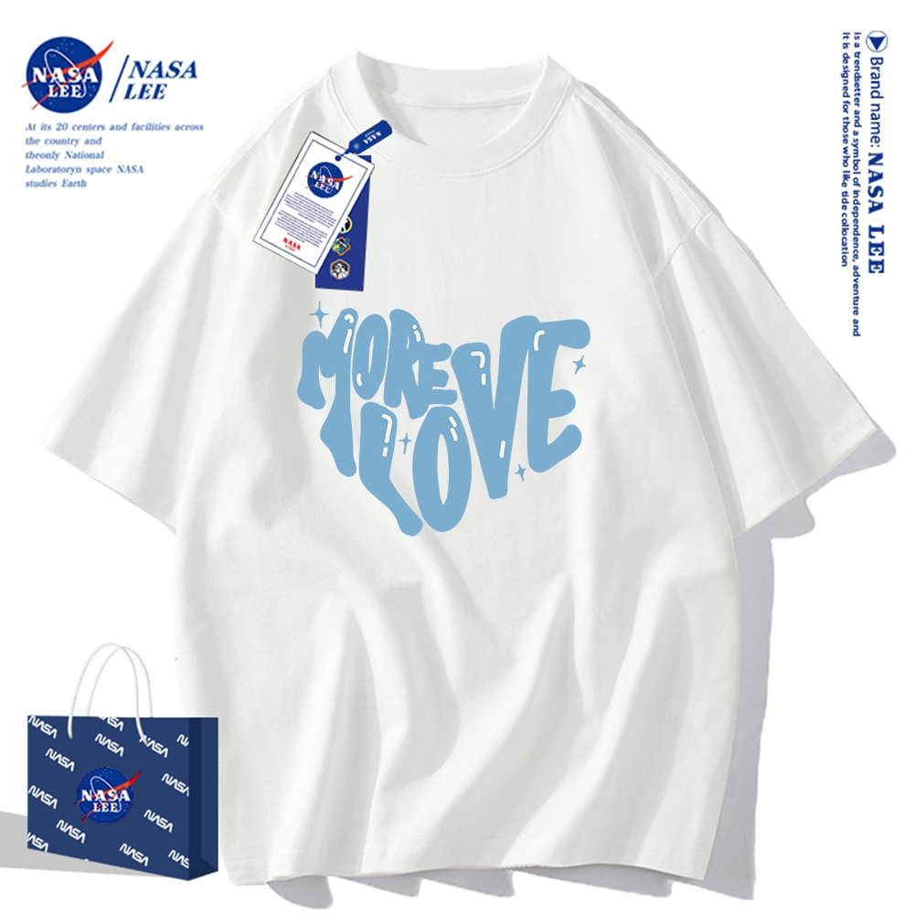 Nasa Áo Thun Khớp Ngắn Tay Nam Nữ Xu Hướng Hè 2024 Phong Cách Mới Rời Cặp Đôi Nửa Tay áo thun nam nữ
