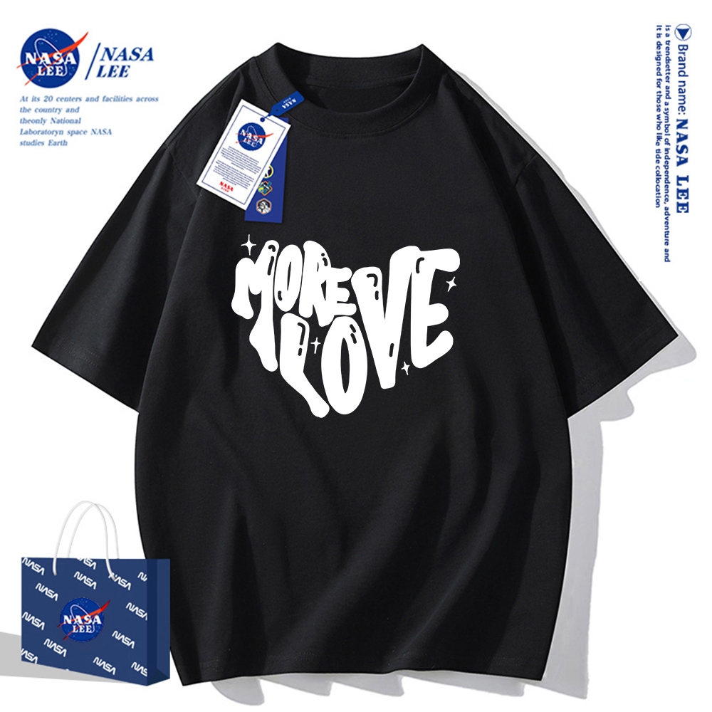 Nasa Áo Thun Khớp Ngắn Tay Nam Nữ Xu Hướng Hè 2024 Phong Cách Mới Rời Cặp Đôi Nửa Tay áo thun nam nữ