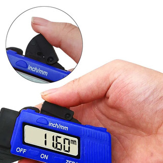 0-12.7mm Độ dày kỹ thuật số Caliper micromet Đồng hồ đo sợi Carbon Công cụ đo lường Màu đỏ / Xanh lam