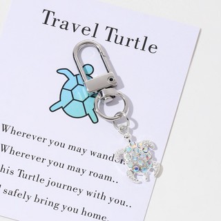 Rùa Dễ Thương Du Lịch Rùa Thẻ Sinh Nhật Đại Dương Móc Khóa Đáng Yêu Động Vật Biển Vòng Chìa Khóa Quà Tặng Bạn Bè Handmade Trang Sức