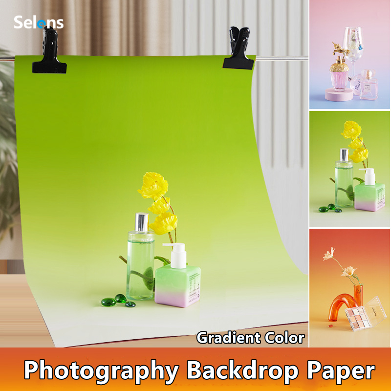 Ảnh Selens 57*87cm Chụp Ảnh Phông Nền Màu Gradient Giấy Nền Hai Mặt Chống Thấm Nước Cho Thực Phẩm Trang Sức Mỹ Phẩm Chụp Ảnh 1