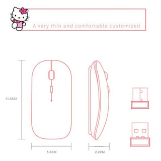 Chuột không dây 2.4GHz siêu mỏng im lặng: Đôrêmon, Trắng, Nơ, Kitty, Đầu Trắng