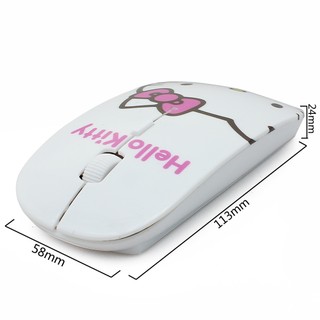 Chuột không dây 2.4GHz siêu mỏng im lặng: Đôrêmon, Trắng, Nơ, Kitty, Đầu Trắng