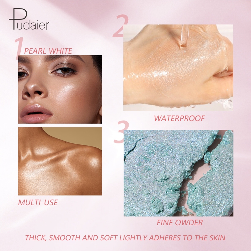 Ảnh Pudaier Glitter Highlighter Soft Smooth Shimmer Trang điểm đa năng chống thấm nước 3