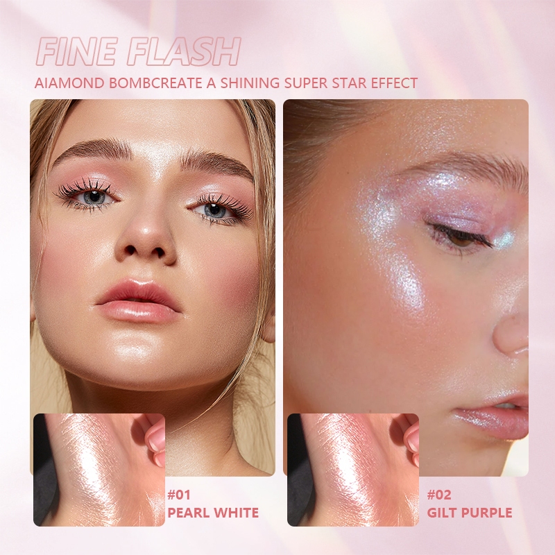Ảnh Pudaier Glitter Highlighter Soft Smooth Shimmer Trang điểm đa năng chống thấm nước 2