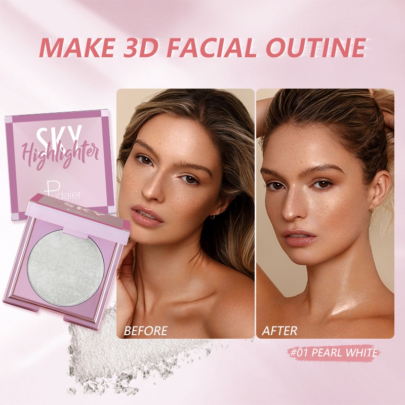 Ảnh Pudaier Glitter Highlighter Soft Smooth Shimmer Trang điểm đa năng chống thấm nước 1