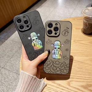 Ốp điện thoại da laser thần tài dễ thương làm giàu cho iphone 15 Pro Max 14 Pro Max i14 Plus 13 Pro Max i13 13pro 11 Pro Max i11 7 Plus 8 Plus iX Xs Max 12 Pro Max Bảo vệ C