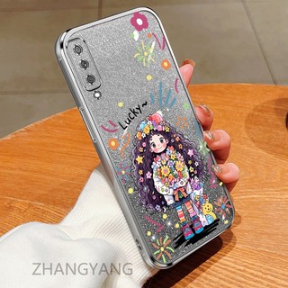 Ốp lưng Samsung A7 2018 A50 A70 A30S A50S A750 Ốp điện thoại silicon LUCKY Girl dễ thương đi kèm phim Flash Vỏ mềm chống rơi Ống kính bảo hiểm toàn diện