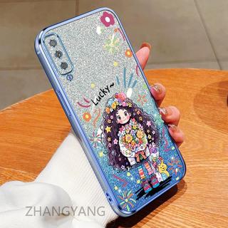 Ốp lưng Samsung A7 2018 A50 A70 A30S A50S A750 Ốp điện thoại silicon LUCKY Girl dễ thương đi kèm phim Flash Vỏ mềm chống rơi Ống kính bảo hiểm toàn diện
