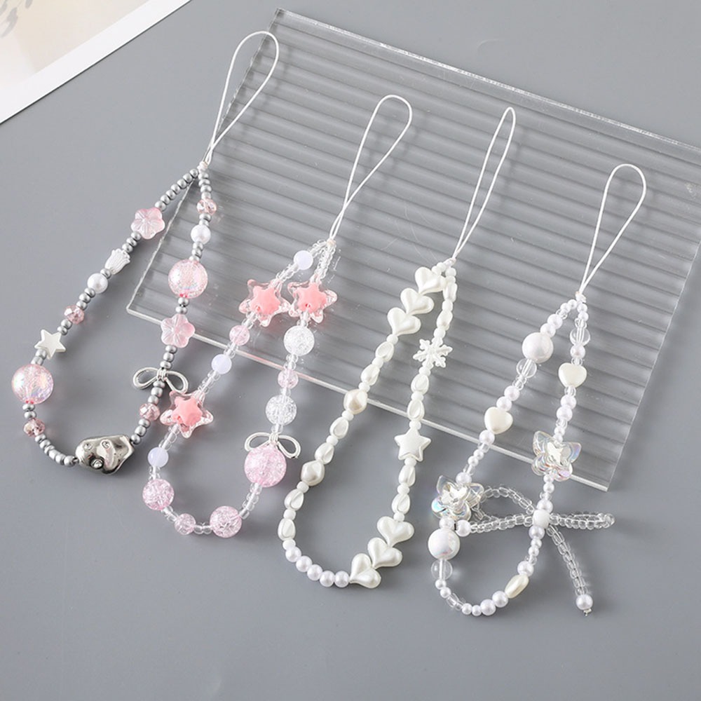 Hạt Móc Khóa Túi Mặt Dây Chống Mất Dây Đeo Điện Thoại Tai Nghe Ngọc Trai Dây Xích Vòng Tay Quà Tặng