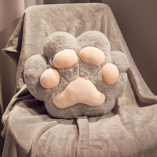 Gối bông chân mèo lông dài cao cấp, gối búp bê, chăn điều hòa di động Cái gối Gối Cat paw cotton pillow【Chiosala12】