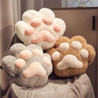 Gối bông chân mèo lông dài cao cấp, gối búp bê, chăn điều hòa di động Cái gối Gối Cat paw cotton pillow【Chiosala12】