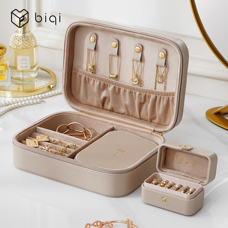 Casegrace Hộp Trang Sức Người Tổ Chức Du Lịch Hộp Trang Sức Có Túi Vẽ Bông Tai Vòng Cổ Nhẫn Trang Sức Hộp Bảo Quản Quà Tặng