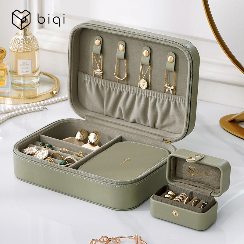 Casegrace Hộp Trang Sức Người Tổ Chức Du Lịch Hộp Trang Sức Có Túi Vẽ Bông Tai Vòng Cổ Nhẫn Trang Sức Hộp Bảo Quản Quà Tặng