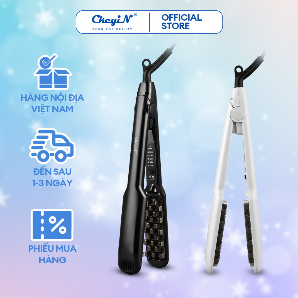 Ảnh CkeyiN Máy dập bấm phồng chân tóc 5 mức điều chỉnh hỗ trợ tạo kiểu sử dụng cho cả tóc khô và ướt tiện lợi HS456 1