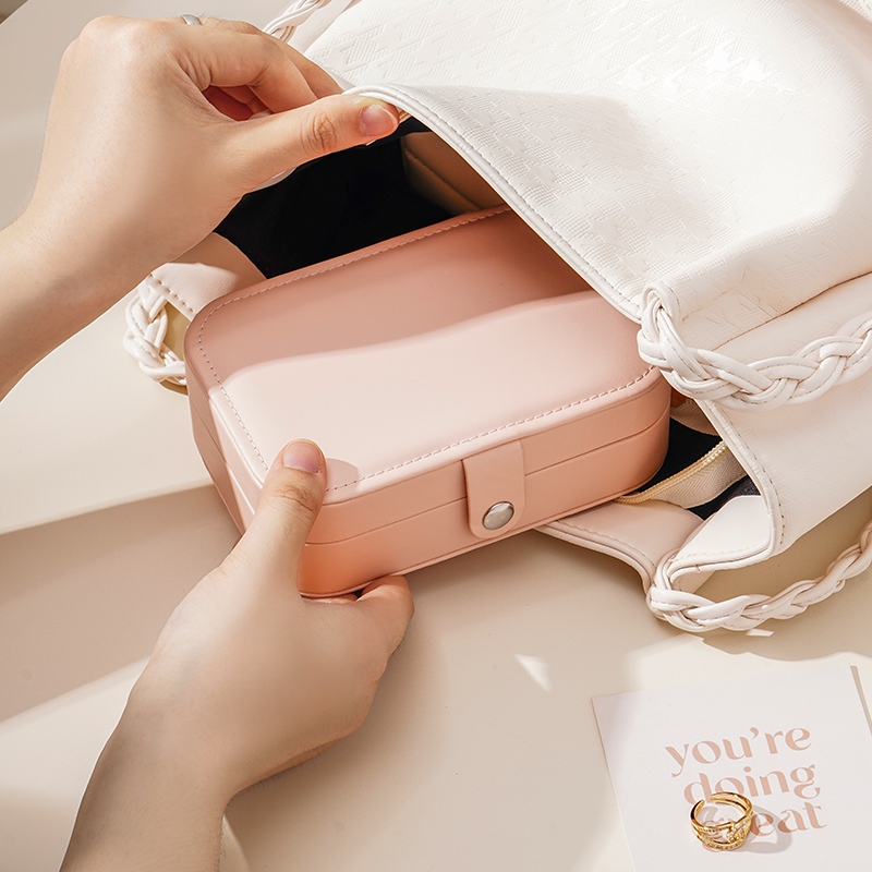Casegrace Hộp Trang Sức Người Tổ Chức Du Lịch Hộp Trang Sức Cho Bông Tai Vòng Cổ Nhẫn Trang Sức Hộp Bảo Quản Quà Tặng