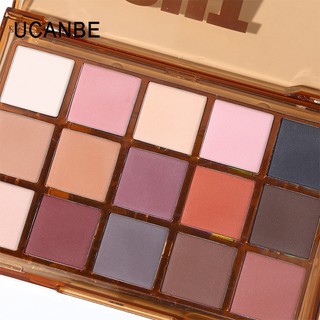 UCANBE 15 Màu Hoa Hồng Sô Cô La Nâu Xám Bảng Phấn Mắt Shimmer Matte Powder