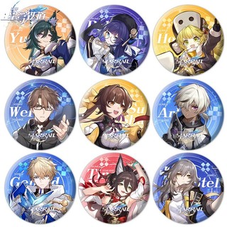 Honkai: Star Rail Black Swan Sparkle Misha Game Dan Heng March 7th Kim Loại Laser Huy Hiệu Pin Trâm Sưu Tập Quà Tặng
