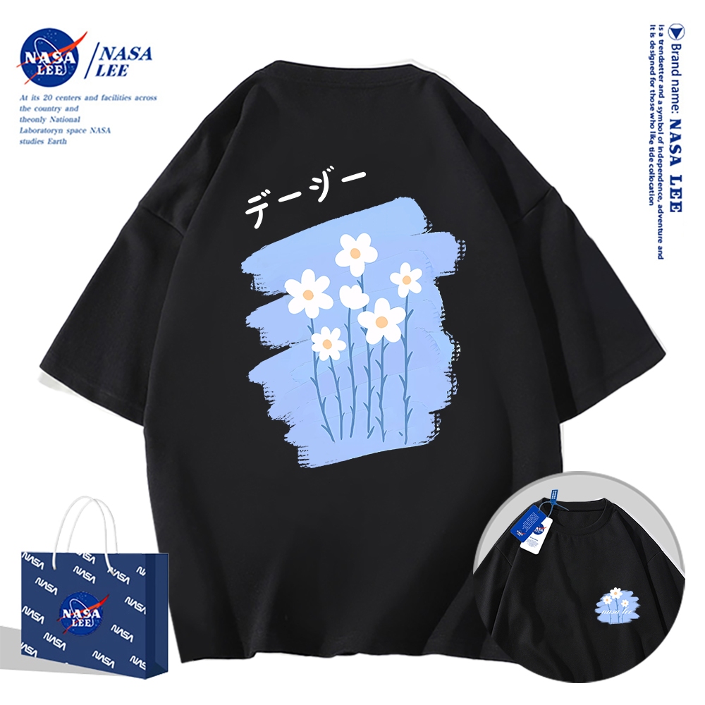 Nasa Đồng Thương Hiệu Klein Xanh Áo Thun Ngắn Tay Nam Nữ Xu Hướng Mùa Hè 2023 Phong Cách Mới Rời Cặp Đôi Nửa-