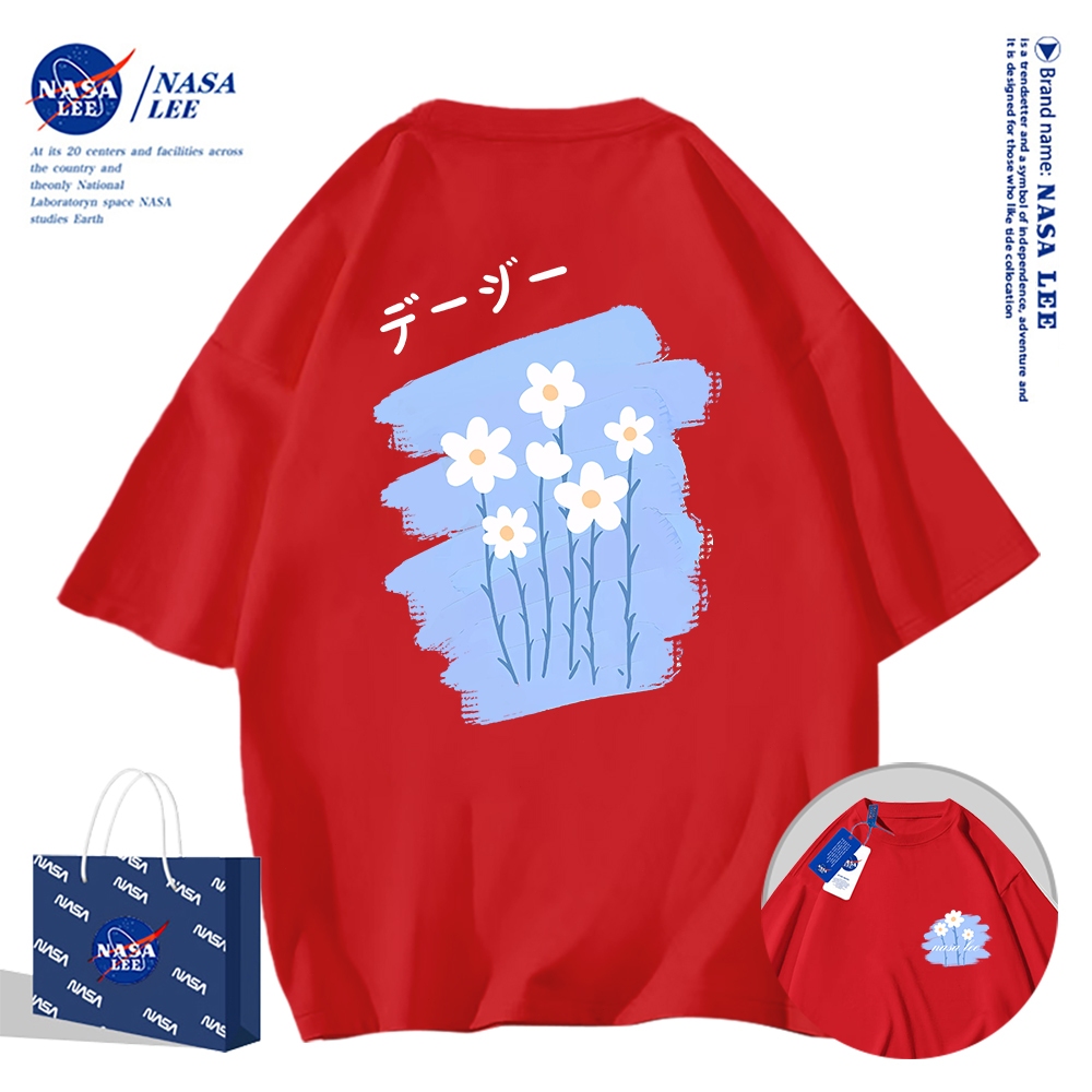 Nasa Đồng Thương Hiệu Klein Xanh Áo Thun Ngắn Tay Nam Nữ Xu Hướng Mùa Hè 2023 Phong Cách Mới Rời Cặp Đôi Nửa-