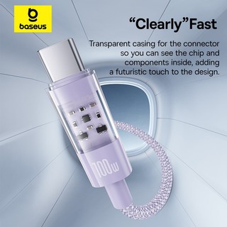 Cáp sạc Baseus Gem USB-C sang USB-C PD 100W Cáp dữ liệu sạc nhanh Thiết kế trong suốt