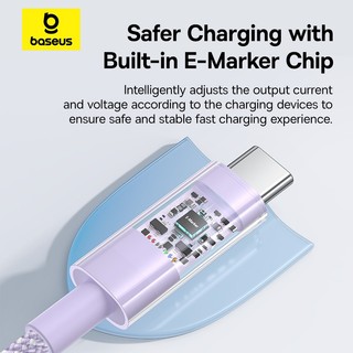 Cáp sạc Baseus Gem USB-C sang USB-C PD 100W Cáp dữ liệu sạc nhanh Thiết kế trong suốt