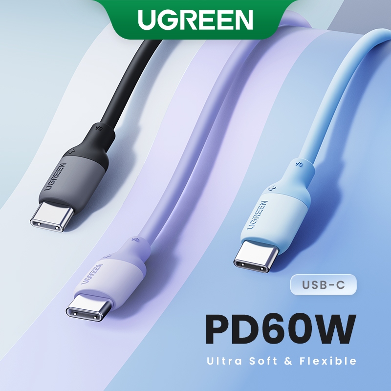 Dây cáp sạc nhanh UGREEN 60W Type C USB C QC 3.0 4.0 FCP thích hợp cho Macbook Pro Samsung S22 S23 Huawei iPhone 15