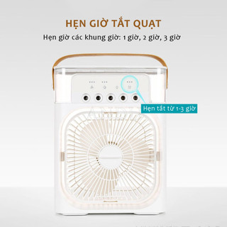 Quạt điều hòa hơi nước để bàn với 5 máy phun sương tích hợp Máy thổi/làm mát/tạo ẩm ba trong một