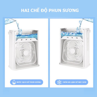 Quạt điều hòa hơi nước để bàn với 5 máy phun sương tích hợp Máy thổi/làm mát/tạo ẩm ba trong một