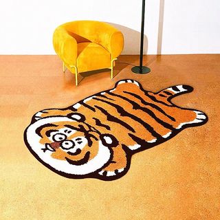 Dày Giả Cashmere Béo Hổ Sàn Thảm Trẻ Em Đầu Giường Chăn Hoạt Hình Hình Đặc Biệt Thảm Trải Sàn Thấm Hút Thảm Phòng Tắm