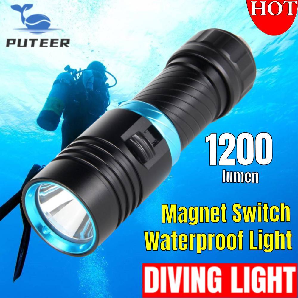 Đèn lặn Scuba LED Cree XM-L2, 2000LM, Chống Nước đến 100M