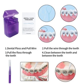 Bộ 8 món portablecare kit chăm sóc răng miệng du lịch: bàn chải kẽ, sáp nha khoa, chỉ nha khoa