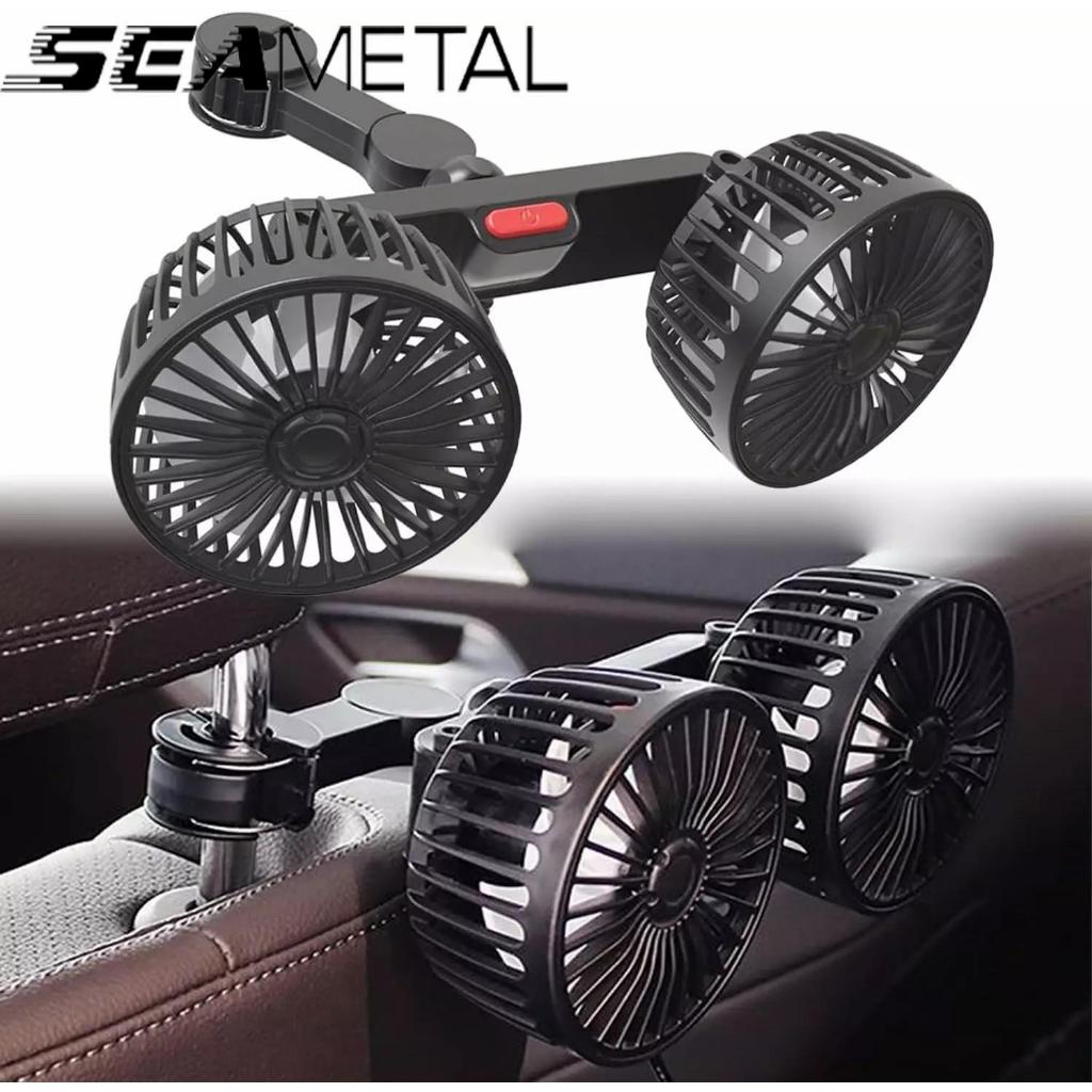 Quạt Máy Đôi Mini 12V - 24V SEAMETAL quạt điện hai đầu phù hợp với mọi dòng xe
