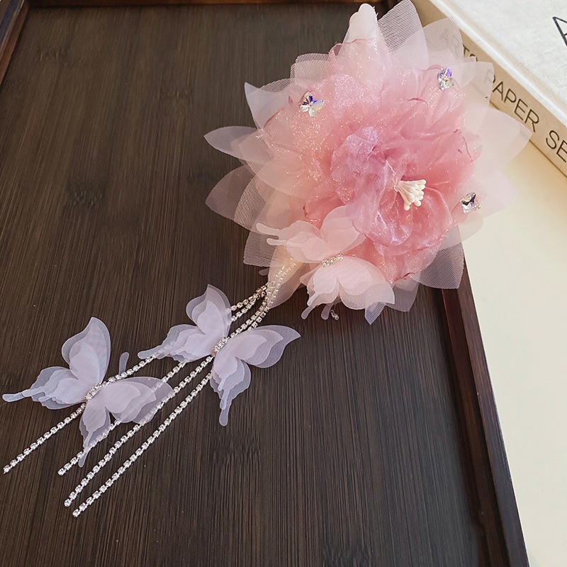Lưới Hoa Kim Cương Bướm Tua Rua Tóc Ngọt Ngào Thời Trang Cá Mập Kẹp Đa Năng Siêu Cổ Tích Tóc Phụ Kiện Tóc