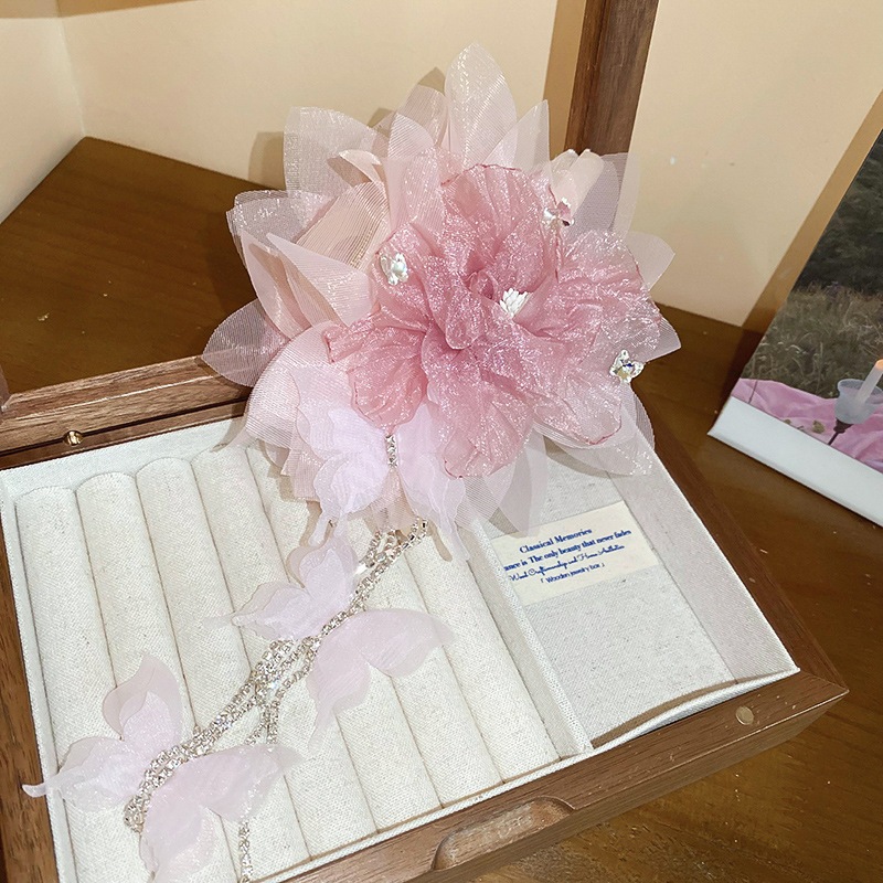 Lưới Hoa Kim Cương Bướm Tua Rua Tóc Ngọt Ngào Thời Trang Cá Mập Kẹp Đa Năng Siêu Cổ Tích Tóc Phụ Kiện Tóc