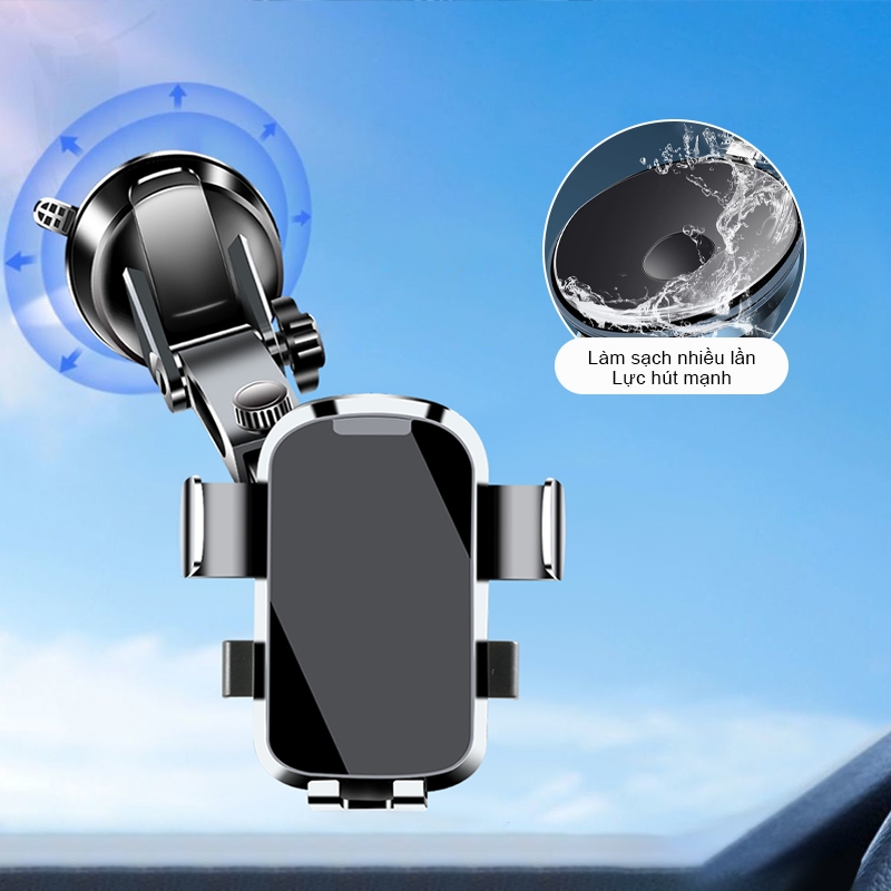 Giá đỡ điện thoại ô tô SEAMETAL Cốc hút Điều khiển trung tâm Giá đỡ điện thoại 360° Giá đỡ điện thoại thông minh điều chỉnh miễn phí Blacket