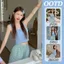 Bộ đồ ngủ mặc nhà Áo Hai Dây phối Quần Short đùi chất siêu mát kèm mút ngực