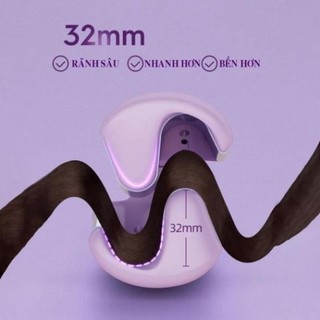 Máy uốn tóc Hippie cỡ lớn 32mm kiểu Pháp Tạo kiểu sóng Chất liệu gốm sứ chất lượng cao