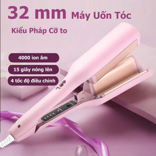 Máy uốn tóc Hippie cỡ lớn 32mm kiểu Pháp Tạo kiểu sóng Chất liệu gốm sứ chất lượng cao