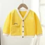 Áo khoác cardigan dệt kim màu trơn thời trang xuân thu cho bé
