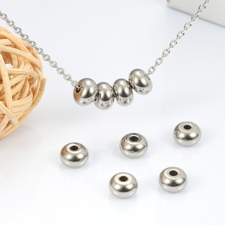 Thép không gỉ miếng đệm phụ kiện trang sức Oblate rời, dùng làm hạt bàn tính DIY handmade