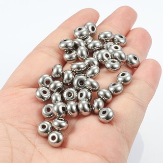 Thép không gỉ miếng đệm phụ kiện trang sức Oblate rời, dùng làm hạt bàn tính DIY handmade
