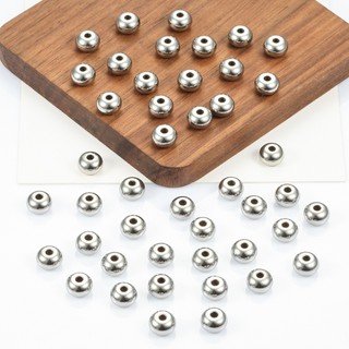 Thép không gỉ miếng đệm phụ kiện trang sức Oblate rời, dùng làm hạt bàn tính DIY handmade
