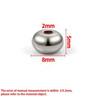 Thép không gỉ miếng đệm phụ kiện trang sức Oblate rời, dùng làm hạt bàn tính DIY handmade