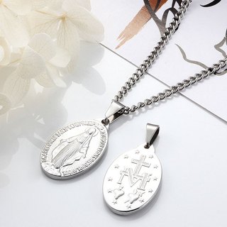 Thép không gỉ Vàng Trinh Nữ Maria Huy Chương Quyến Rũ Mặt Dây Chuyền DIY Trang Sức Vòng Cổ Làm Phụ Kiện